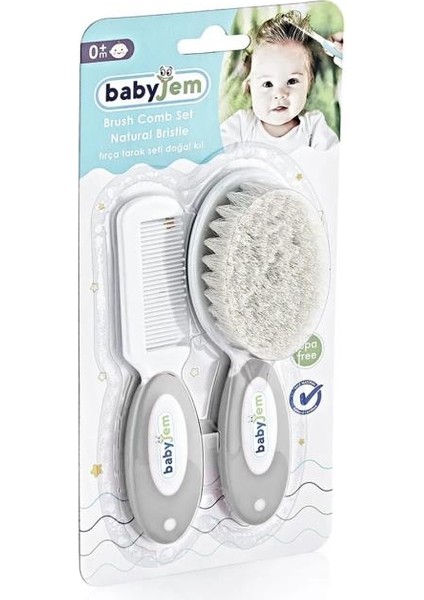 Doğal Kıl Fırça Tarak Seti 519 Gri modelleri