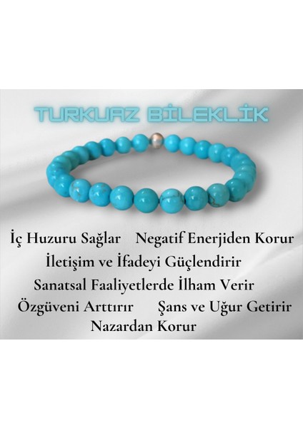 Turkuaz Doğal Taşlı Bileklik 6 mm