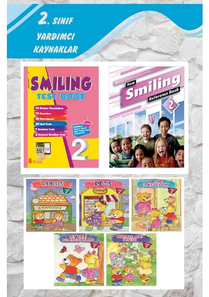 (Sınıf: 2) Smiling Test Book / New Smiling Reference Book (2'Li Set) / 5 Li Hikaye Seti