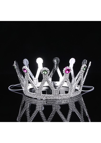 Gümüş Renk Çocuk ve Yetişkin Uyumlu Kraliçe Tacı Prenses Tacı 8 x 25 cm modelleri