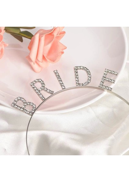 Gümüş Renk Bekarlığa Veda Kristal Taş Bride Tacı Ithal 16 x 10 cm modelleri