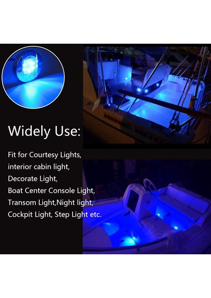 2x DC12V Yuvarlak Deniz Tekne LED Iç Aydınlatma Işıkları Kabin Güverte Kıç 6 LED (Yurt Dışından) modelleri