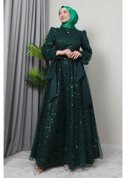 Betül Tesettür Abiye Bordo