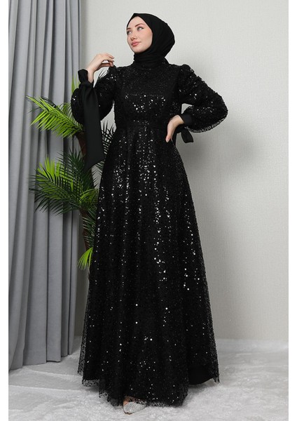 Betül Tesettür Abiye Bordo