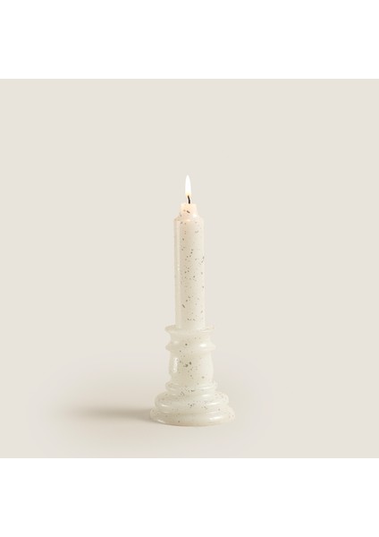 Flamme Kaideli Şamdan Mum Gümüş 20 cm Gümüş