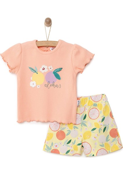Yenidoğan Aloha Tshirt-Şort 2li Takım Kız Bebek