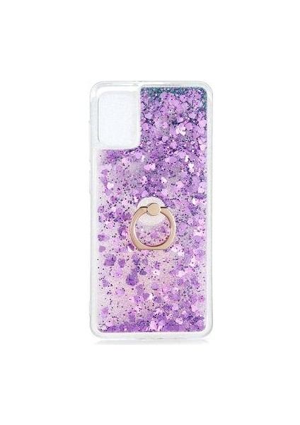 Samsung Galaxy A31 Kılıf Sulu Simli Akışkan Silikon