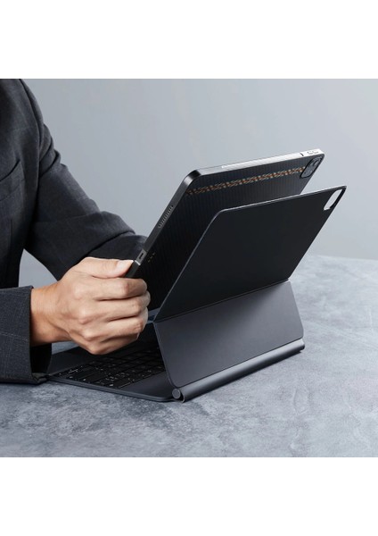 iPad Pro 11 2021 3.nesil Kılıf Aramid Fiber Pitaka Ultra-Slim Classic Serisi Siyah-Kırmızı indirimleri