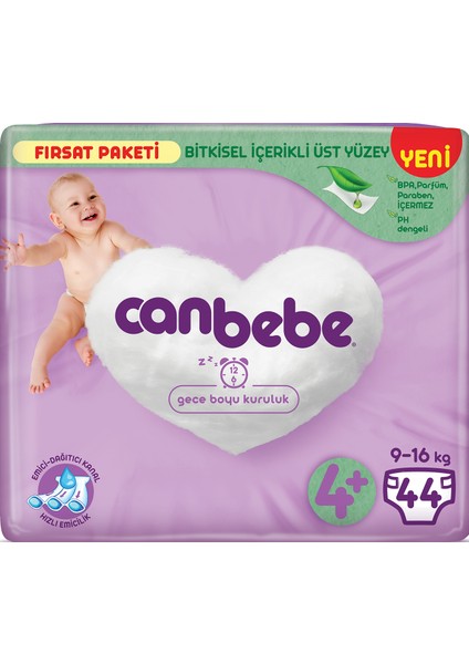 Bebek Bezi Fırsat Paketi 4+ Beden Maxi Plus (9-16 Kg) 44 Adet