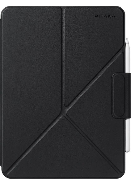 iPad Pro 11 2020 2.nesil Tablet Kılıfı Uyumlu Pitaka Magez Falio 2 Kalem Bölmeli Standlı Kılıf Siyah