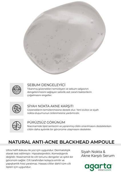 Natural Anti-Acne Blachead Ampoule Siyah Nokta & Akne Karşıtı Serum 50 Ml