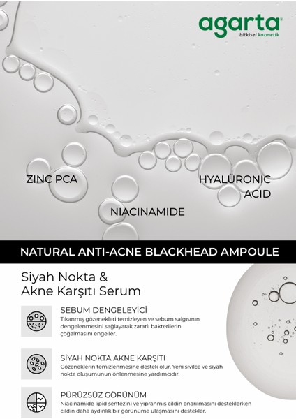 Natural Anti-Acne Blachead Ampoule Siyah Nokta & Akne Karşıtı Serum 50 Ml