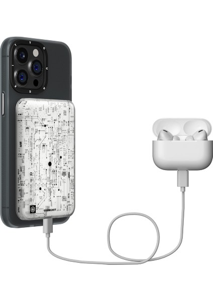 Tech Serisi Hızlı Şarj Özellikli Wireless Powerbank 15W 5000MAH Beyaz fırsatları