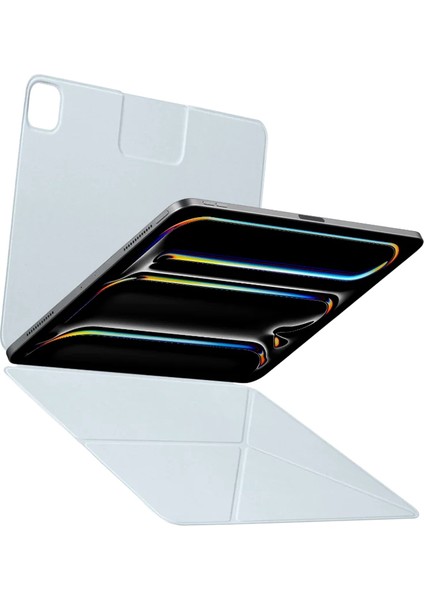 iPad Pro 13 2024 Uyumlu Pitaka Magez Falio 2 Kalem Bölmeli Standlı Kılıf Mavi modelleri