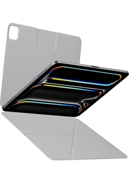 iPad Pro 13 2024 Uyumlu Pitaka Magez Falio 2 Kalem Bölmeli Standlı Kılıf Beyaz modelleri