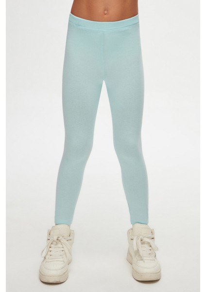 Uçuk Turkuaz Basic Kız Çocuk Yazlık Tayt fiyatları