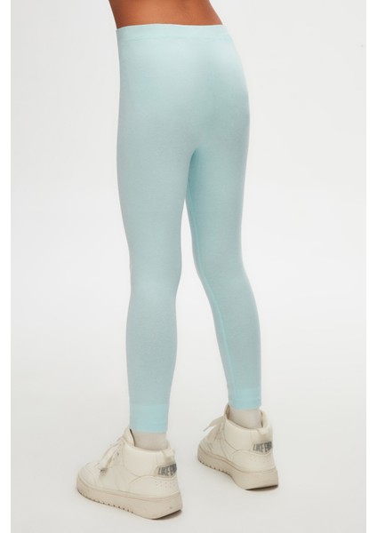 Uçuk Turkuaz Basic Kız Çocuk Yazlık Tayt fırsatları