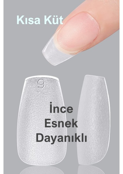 100 Adet Mat LARGE Beden KISA Takma Tırnak Seti KÜT COFFIN Şekil. Özel Kutuda ve Yapıştırıcı Hediyeli fırsatları