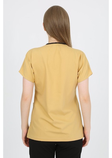 Açık Hardal - Siyah Kombin Unisex Uniforma (Likralı) Xl - Takım - Hayır Isim Yazılmasın modelleri