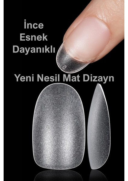 100 Adet Jel Tips XSMALL Beden YUVARLAK KISA Takma Tırnak Seti. Özel Kutuda. Yapıştırıcı Hediyeli