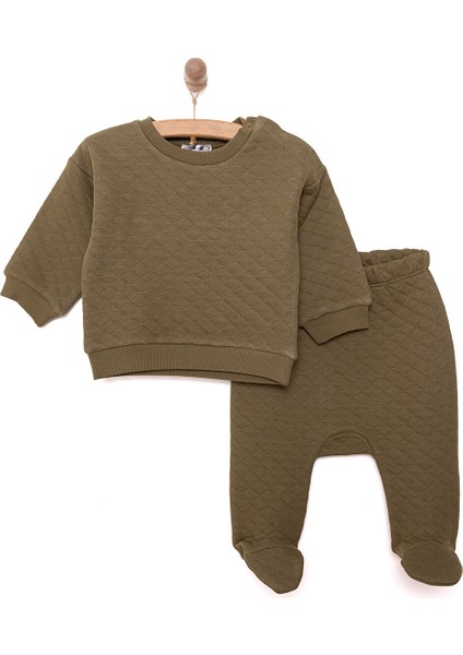 Yenidoğan Kapitone Sweatshirt-Patikli Alt 2li Takım Unisex