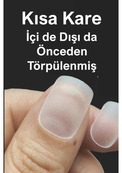100 Adet XSMALL Beden KISA KARE Takma Tırnak Setl. Özel Kutu ve Yapıştırıcı Hediyeli
