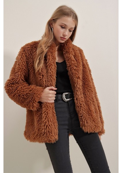 Kadın Mont 9088 Taba