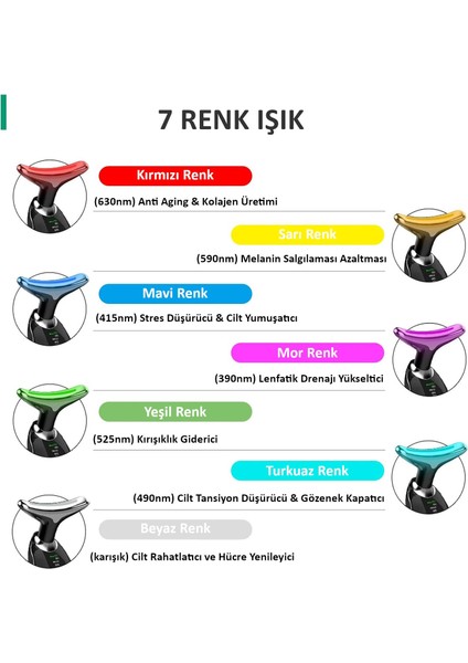 7 Renk Titreşimli Yüz Boyun Ems Güzellik Cihazı Kırışık Gıdık Sarkma Düzletici Siyah modelleri