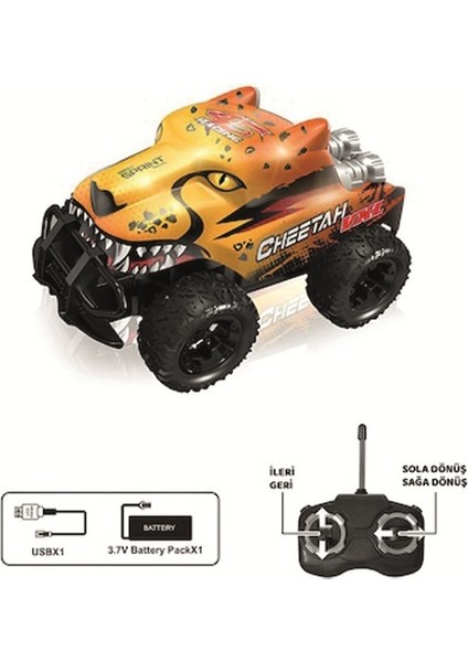 Uzaktan Kumandalı Şarjlı Rover Off-Road Işıklı Araba 1:24 27MHZ Hayvanlı