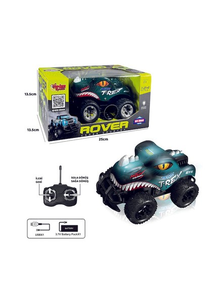 Uzaktan Kumandalı Şarjlı Rover Off-Road Işıklı Araba 1:24 27MHZ Hayvanlı fırsatları