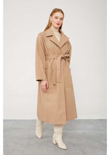 Toprak Kuşak Bağlamalı Kaşe Kaban fiyatları