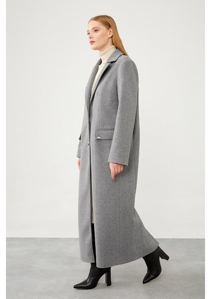 Antrasit Uzun Kaşe Kaban modelleri