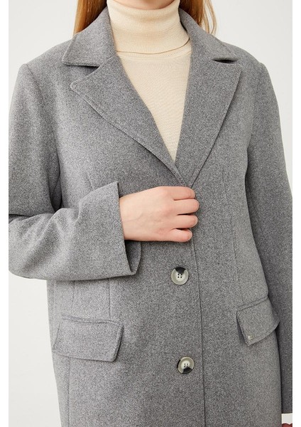 Antrasit Uzun Kaşe Kaban indirimleri