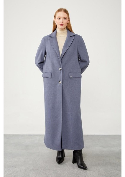 İndigo Uzun Kaşe Kaban fiyatları