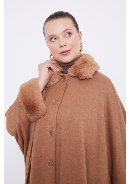 Camel Kürk Detaylı Kaşmir Panço fırsatları