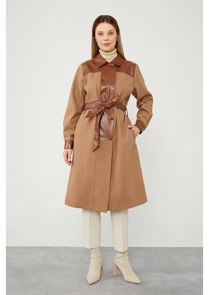 Toprak Deri Detaylı Kaban