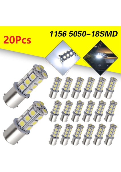 20X Süper Beyaz 6000K 1156 18-Smd Dönüş Sinyali Yedekleme LED Ampuller (Yurt Dışından) fiyatları