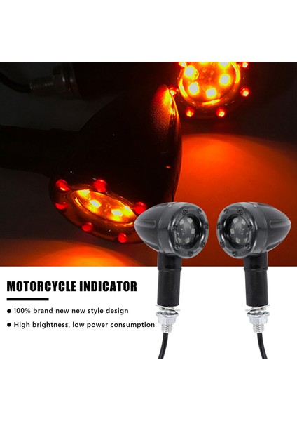 Adet Motosiklet 6led Gösterge Lokomotif Evrensel Dönüş Sinyali (Yurt Dışından)