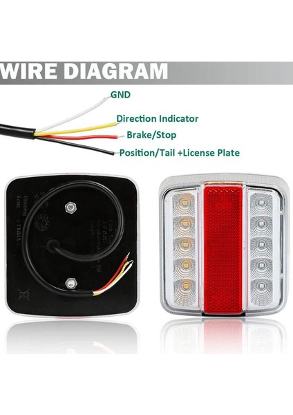 LED Römork Arka Işıklar Seti, 12 V 14 LED Işaretleyici Kamyon Su Geçirmez Lambalar Rv Karavan Traktör Van Için Fren Lambası 2 Adet (Yurt Dışından)
