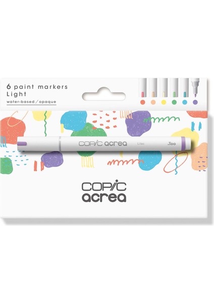 Acrea Su Bazlı Marker 6lı Set - Light