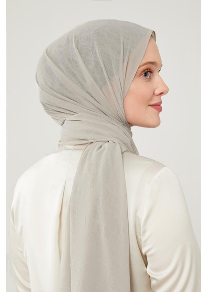 Gümüş Düz Renk Frozen Krep Şal modelleri