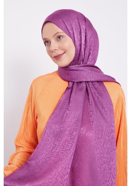 K.Fuşya Labirent Desen Jakarlı Janjan Şal fiyatları