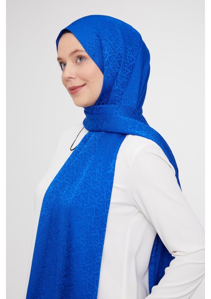 Saks Üçgen Desen Jakarlı Janjan Şal modelleri