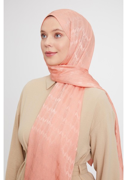 Somon Geometrik Desen Jakarlı Janjan Şal