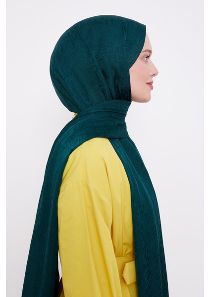 Zümrüt Labirent Desen Jakarlı Janjan Şal modelleri