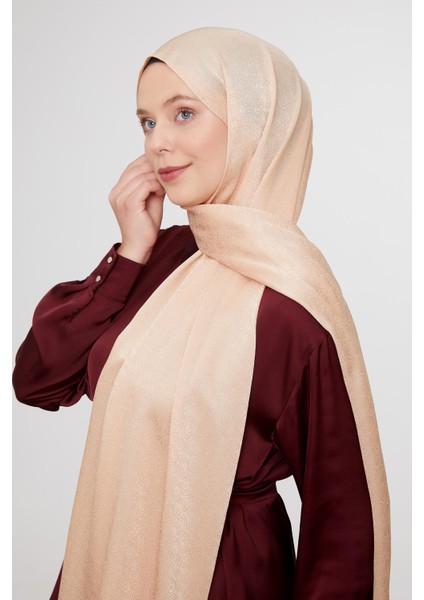 Yavruağzı Yuvarlak Desen Jakarlı Janjan Şal modelleri