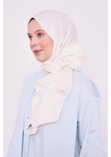 Krem Baklava Desen Blue Jakar Şal modelleri