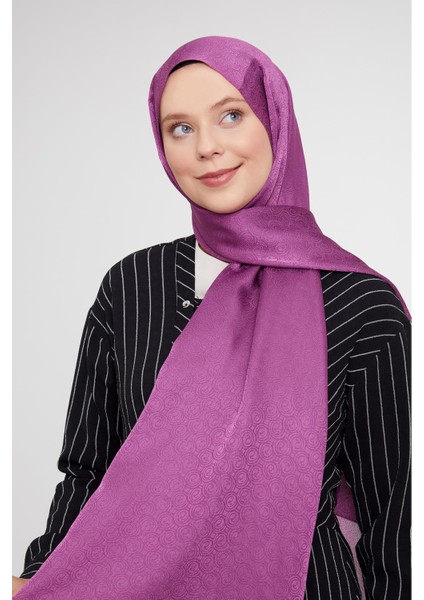 Mürdüm Yuvarlak Desen Jakarlı Janjan Şal modelleri