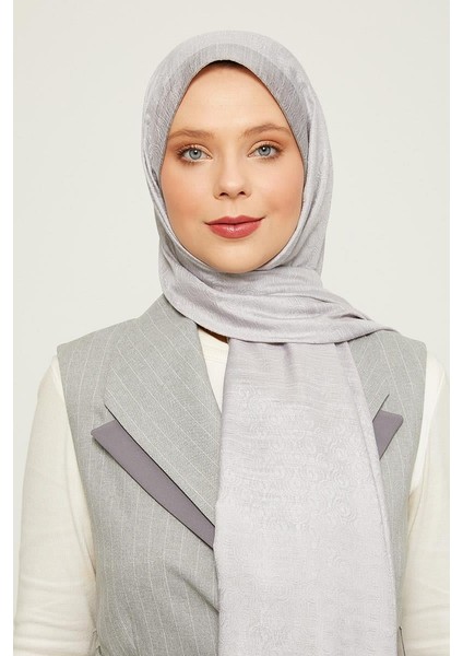A.gri Halka Desen Monogram Şal