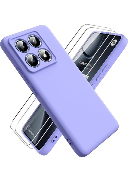 Xiaomi Mi 14T Pro Kılıf Kamera Çevresi Korumalı Imat Lansman Renkli Silikon Kapak+ 1 Adet Ekran Koruyucu